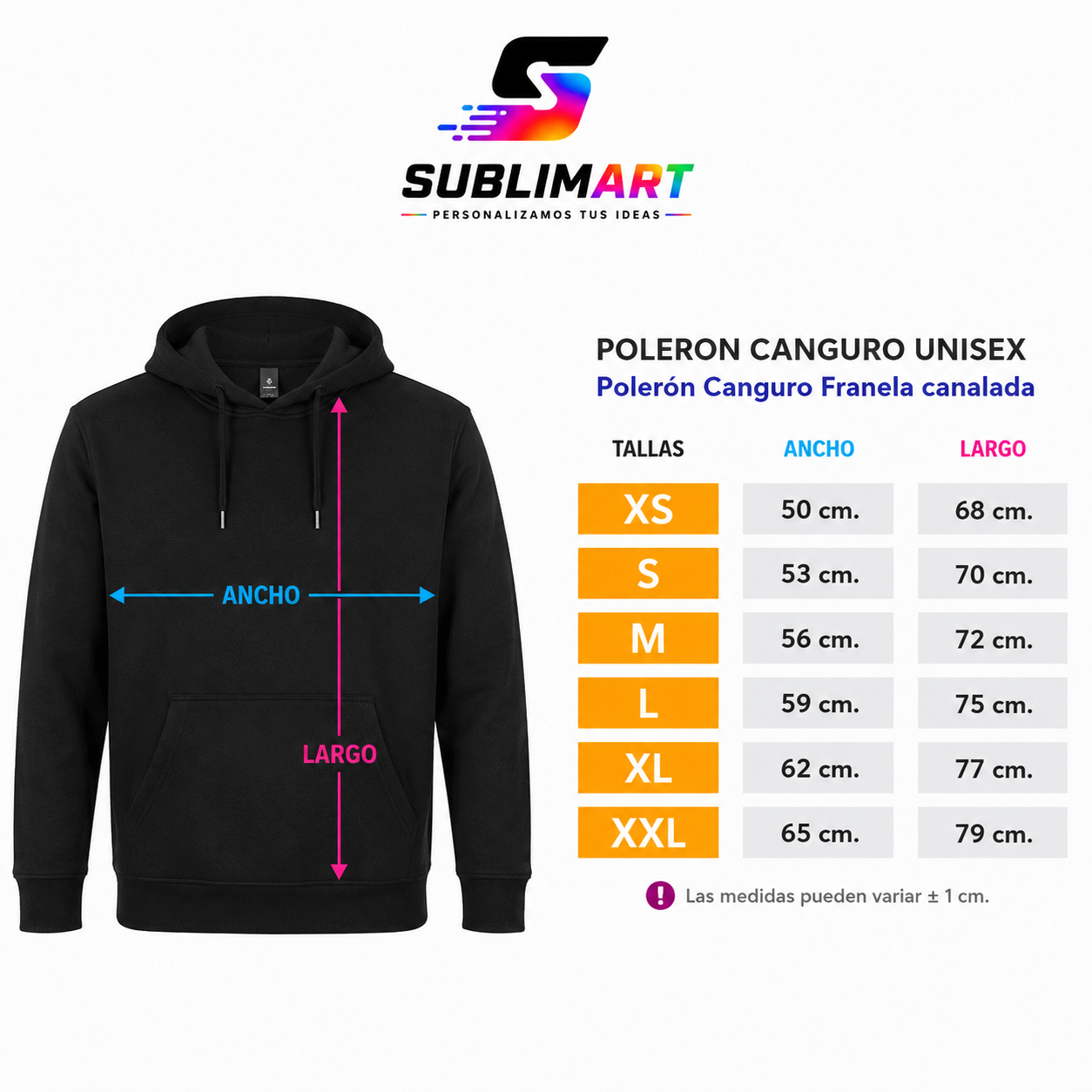 Hoodie Premium Unisex Personalizable | Full Vinilo | 80% Algodón / 20% Poliéster | 300 grs